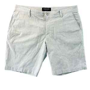 Mens 36 Rodd & Gunn Shorts Custom Fit Stretch Chino Light Blue White Pinstripe